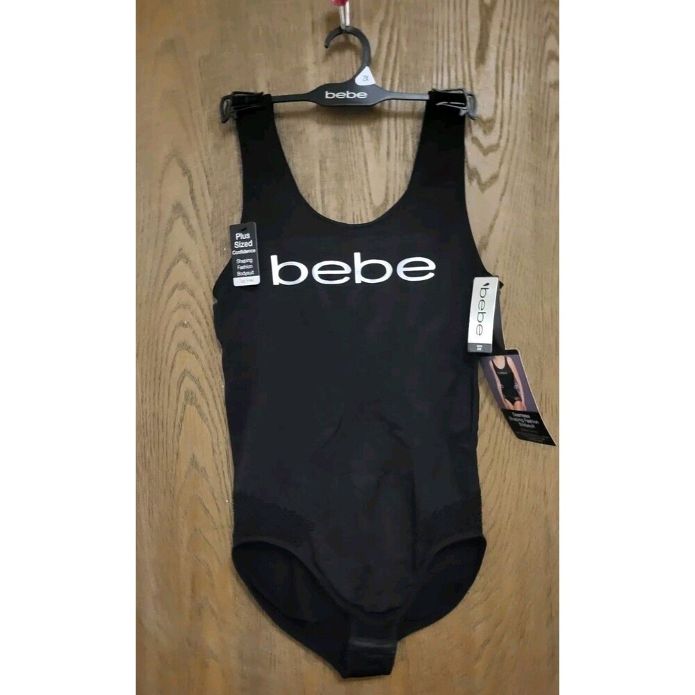 BEBE Black Plus Size Seamless Shaping Bodysuit Medium Control Size 2X
